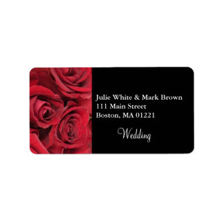 Red Rose Bruiloft Retouradres Label