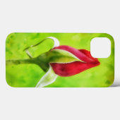 Red Rose Bud Flower Art Phone Case (Achterkant (horizontaal))