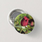 Red Rose Bud Ronde Button 3,2 Cm (Voorkant /achterkant)