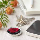Red Rose | Cadeaucode voor Valentijnsdag op aangep Sleutelhanger (Zijkant)