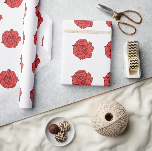 Red Rose Cadeaupapier (Crafts)
