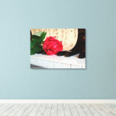Red Rose Canvas Afdruk (Insitu (Houten vloer))