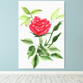 Red Rose Canvas Afdruk (Insitu (Houten vloer))