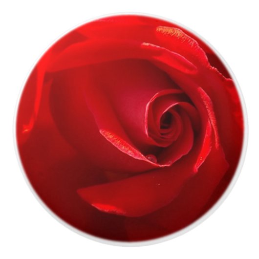 Red Rose Ceramic Pull Keramische Knop (Voorkant)