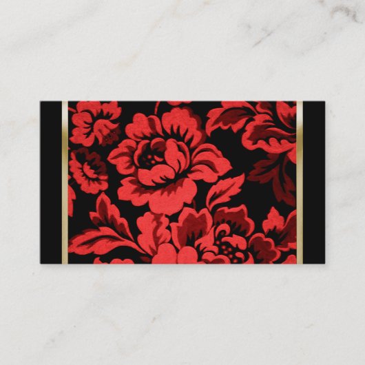 Red Rose Damask Visitekaartje (Voorkant)