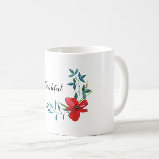 Red Rose Dankbare Mok (Voorkant rechts)