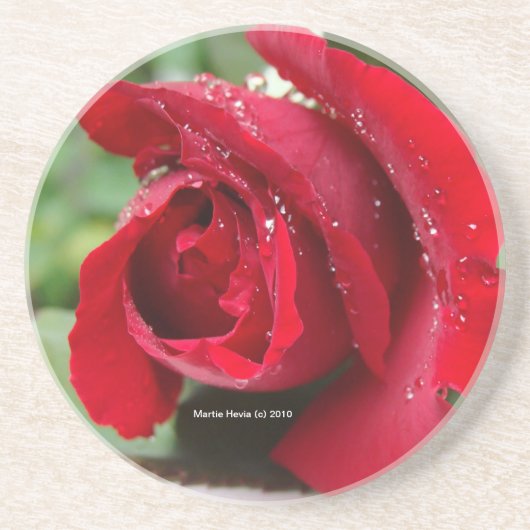 Red Rose Dew - Onderzetter (Voorkant)