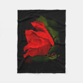 Red Rose - Donkere passie Fleece Deken (Voorkant)