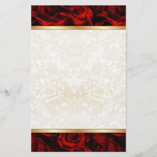 Red Rose Elegance Briefpapier
