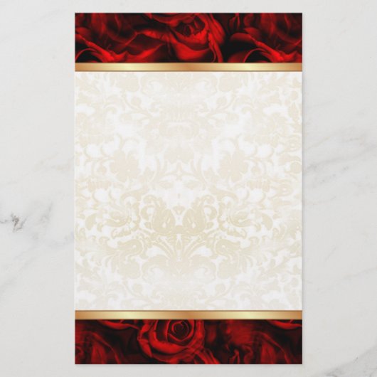 Red Rose Elegance Briefpapier (Voorkant)