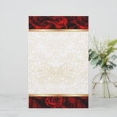 Red Rose Elegance Briefpapier (Staand voorkant)