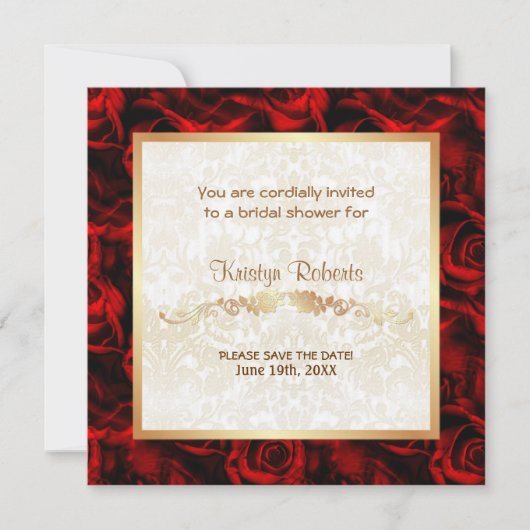 Red Rose Elegance - Douche Save The Date (Voorkant)