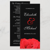 Red Rose en Black Wedding Programma (Voorkant / Achterkant)