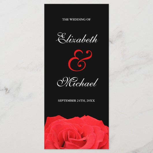 Red Rose en Black Wedding Programma (Voorkant)