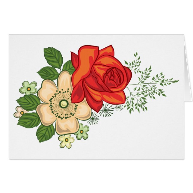 Red Rose en Daisies (Voorkant Horizontaal)