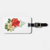 Red Rose en Daisies Bagagelabel (Voorkant horizontaal)