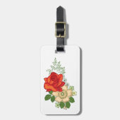 Red Rose en Daisies Bagagelabel (Voorkant verticaal)