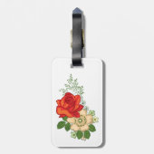 Red Rose en Daisies Bagagelabel (Achterkant verticaal)