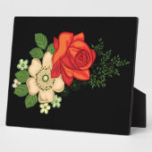 Red Rose en Daisies Black Achtergrond Fotoplaat (Zijkant)