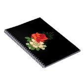Red Rose en Daisies Black Achtergrond Notitieboek (Rechterzijde)
