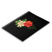 Red Rose en Daisies Black Achtergrond Notitieboek (Linkerzijde)