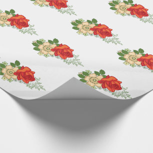 Red Rose en Daisies Cadeaupapier