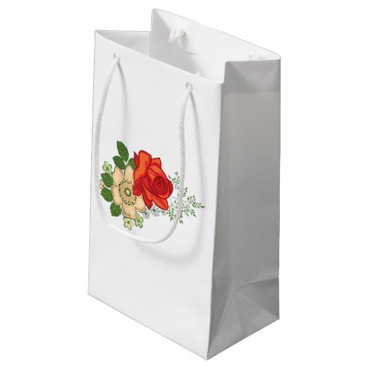 Red Rose en Daisies Klein Cadeauzakje (Achterkant Gekanteld)