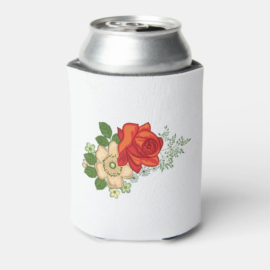 Red Rose en Daisies Koelbox Blikjeskoeler (Blikje Achterkant)