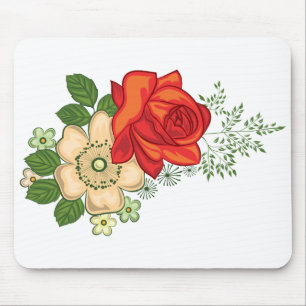 Red Rose en Daisies Muismat