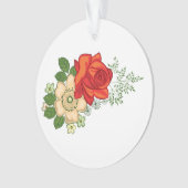 Red Rose en Daisies Ornament (voorkant)