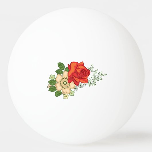 Red Rose en Daisies Pingpongballen (Voorkant)