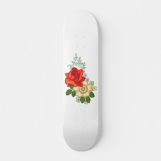 Red Rose en Daisies Skateboard (Voorkant)