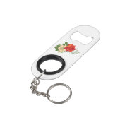 Red Rose en Daisies Sleutelhanger Flessenopener (Achterkant Gekanteld)