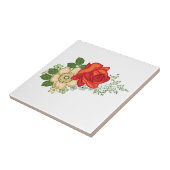 Red Rose en Daisies Tegeltje (Zijkant)