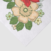 Red Rose en Daisies Tissuepapier (Detail)