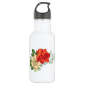 Red Rose en Daisies Waterfles (Voorkant)
