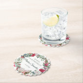 Red Rose en Holly 100e verjaardag Elegant Kartonnen Onderzetters (Insitu)