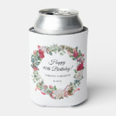 Red Rose en Holly 90ste verjaardag Elegant Blikjeskoeler (Blikje Voorkant)