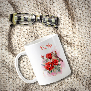 Red Rose en kardinaal gepersonaliseerde koffie Mok