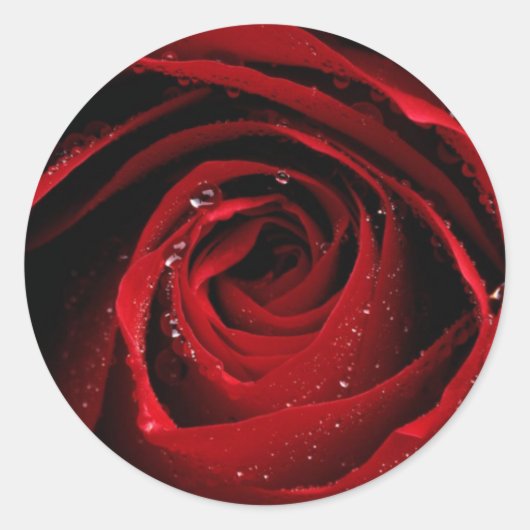 Red Rose Envelope Seal Ronde Sticker (Voorkant)