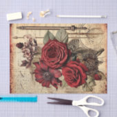 Red Rose Ephemera Tissuepapier (Craft)