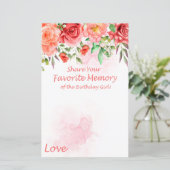 Red Rose Favorite Memory of the Birthday Girl (Staand voorkant)