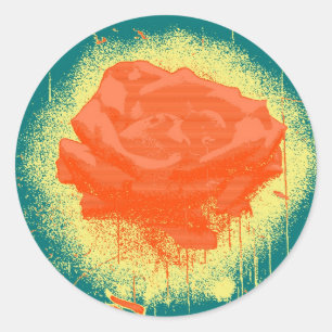  Red Rose Fine Art Ronde Sticker