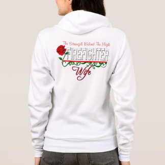 Red Rose FIREFIGHTER WIFE Zip Fleece Sweatshirt