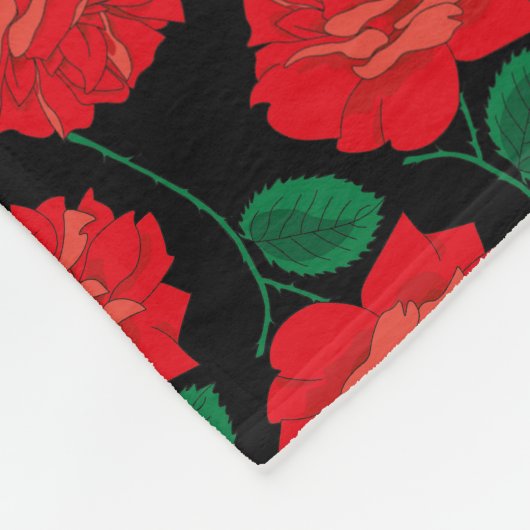 Red Rose Fleece Deken (Hoek)