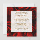 Red Rose Floral bruiloft uitnodiging (Achterkant)
