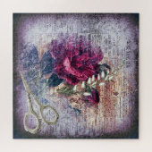 Red Rose Floral Ephemera Legpuzzel (Horizontaal)