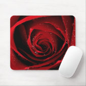 Red Rose Floral Flower Roos Petals Blossom Dew Muismat (Met muis)