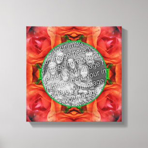 Red Rose Floral Lijst Creëer Uw eigen foto Canvas Afdruk