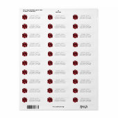 Red Rose Floral Return Label (Full Sheet)